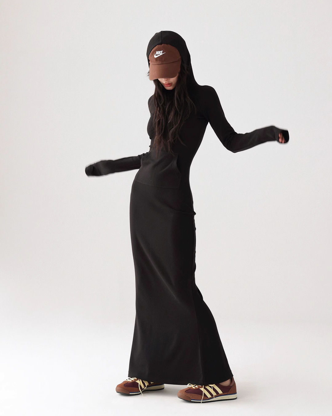 Hood Maxi Length Dress ACS0223