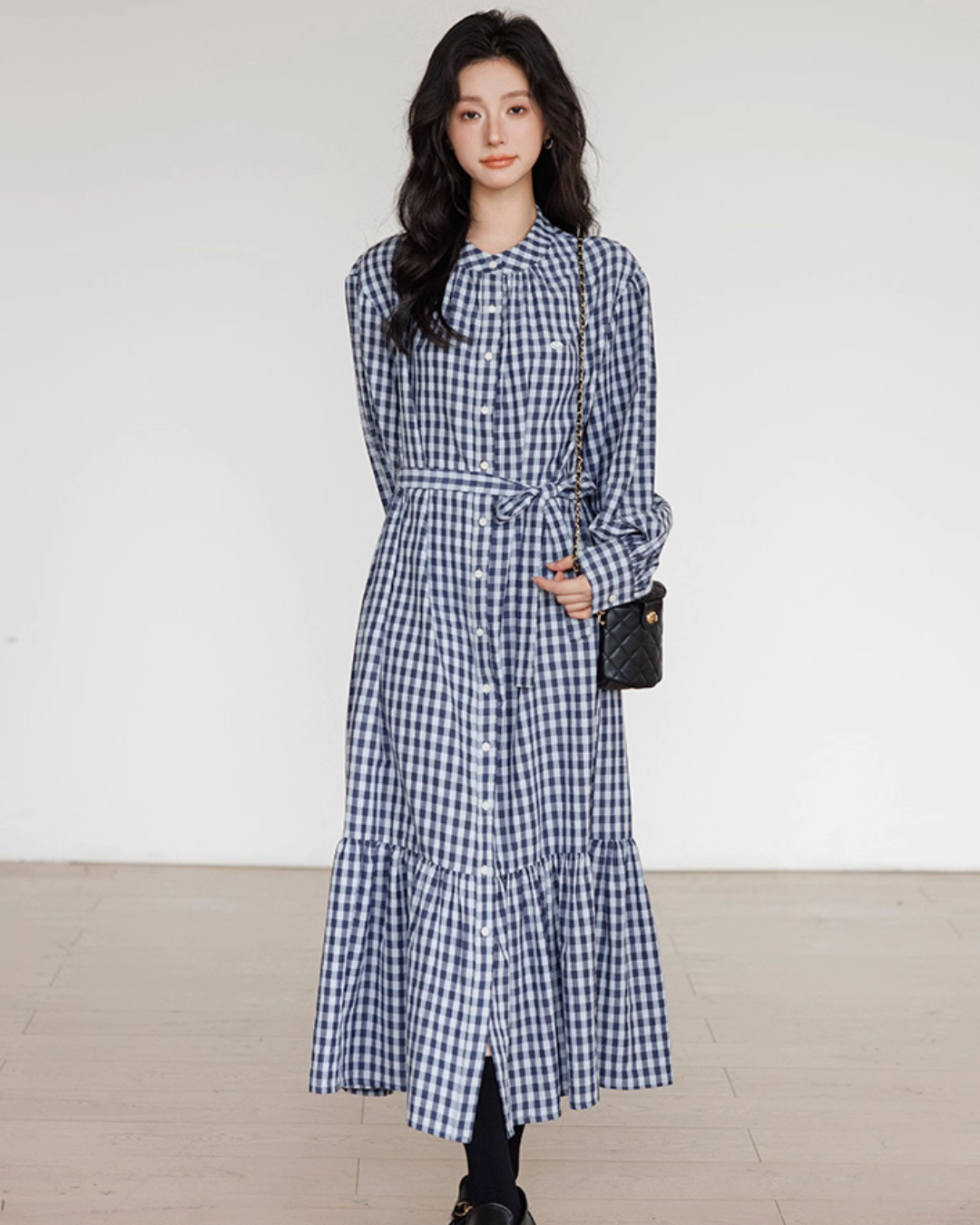 Ribbon Gingham Check Dress VAS0145