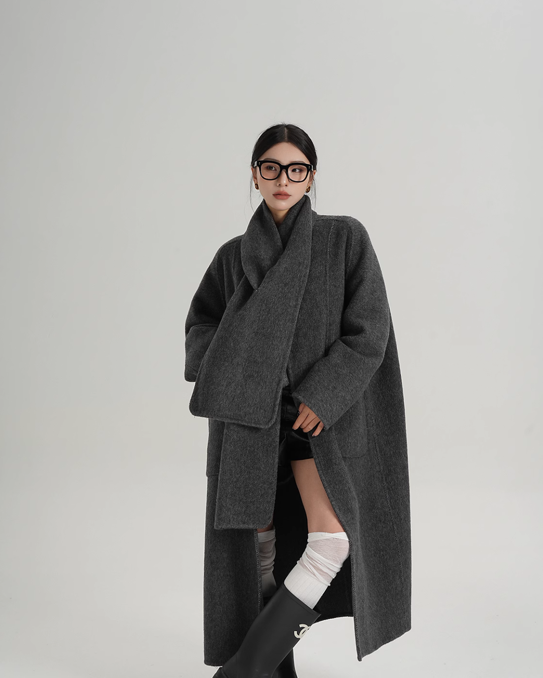 Collarless Long Coat SRS0314