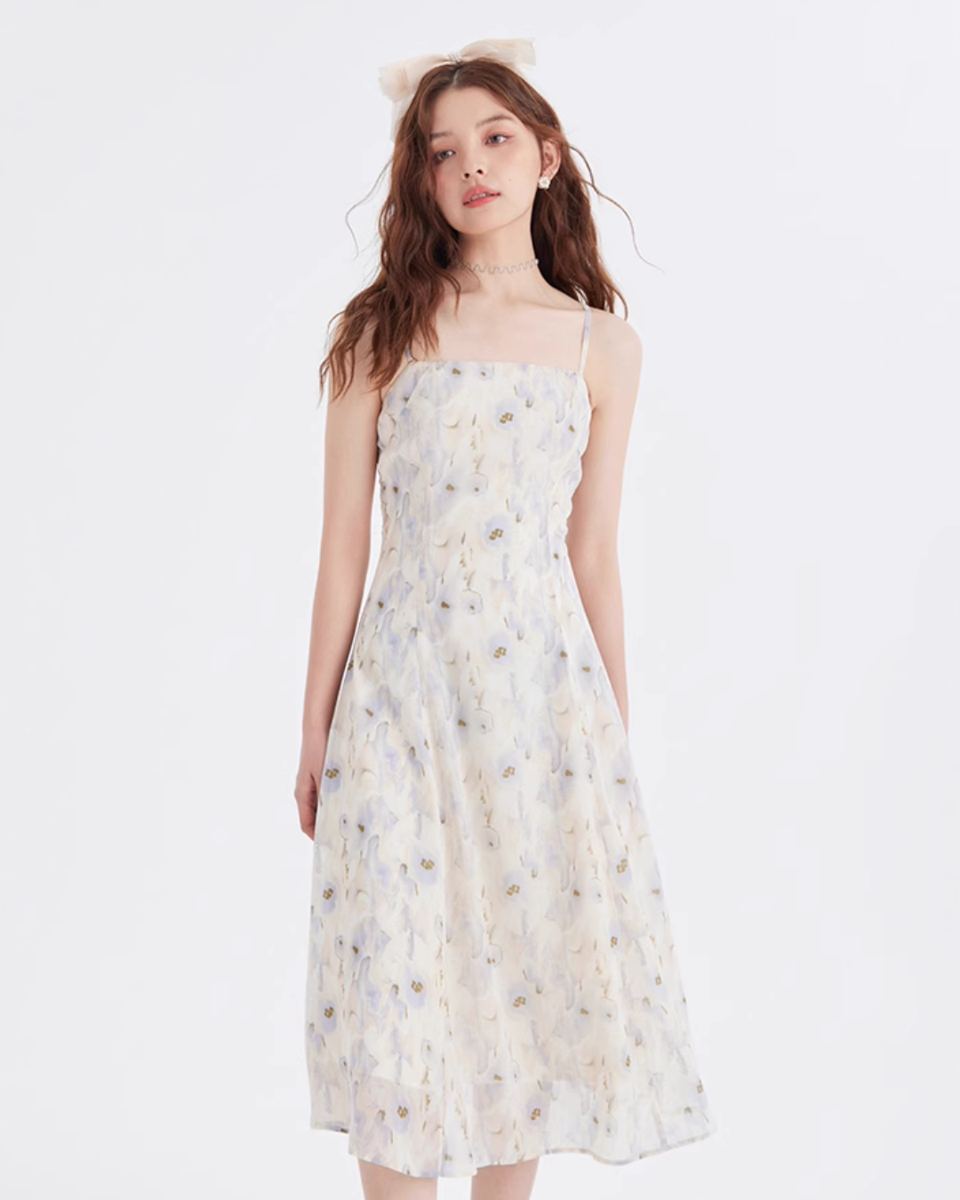 Sheer Floral Camisole Dress LSN0012