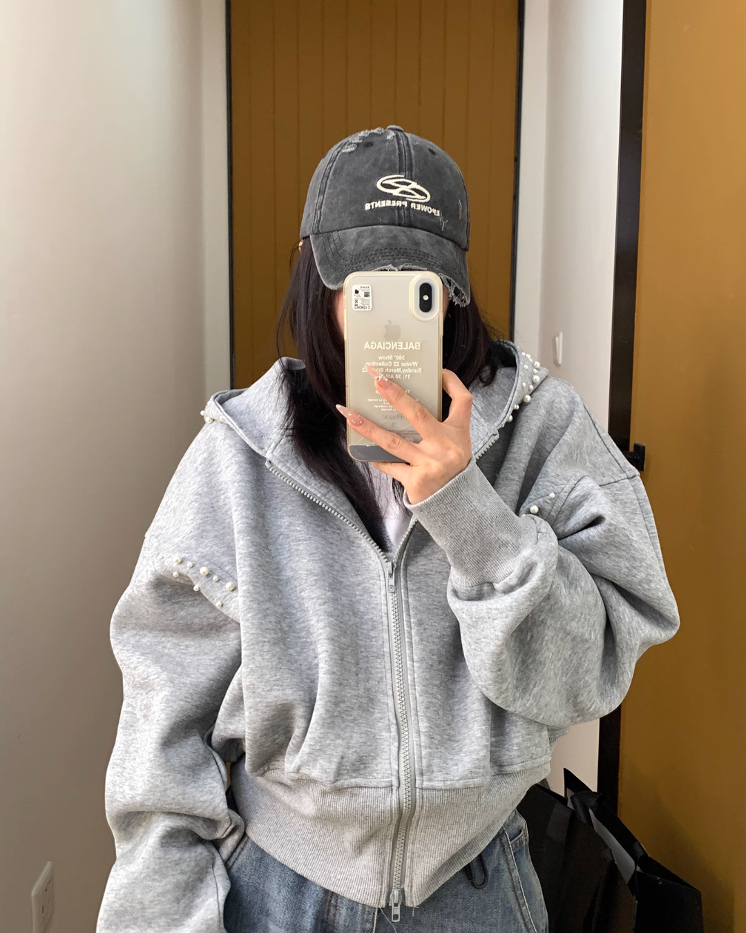 Pearl Cropped Hood Jacket YLS0832