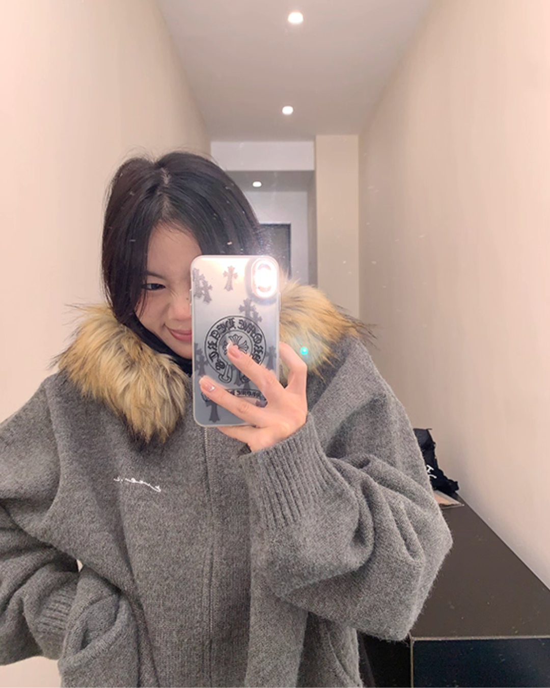 Fur Hood Knit Hoodie YLS0979