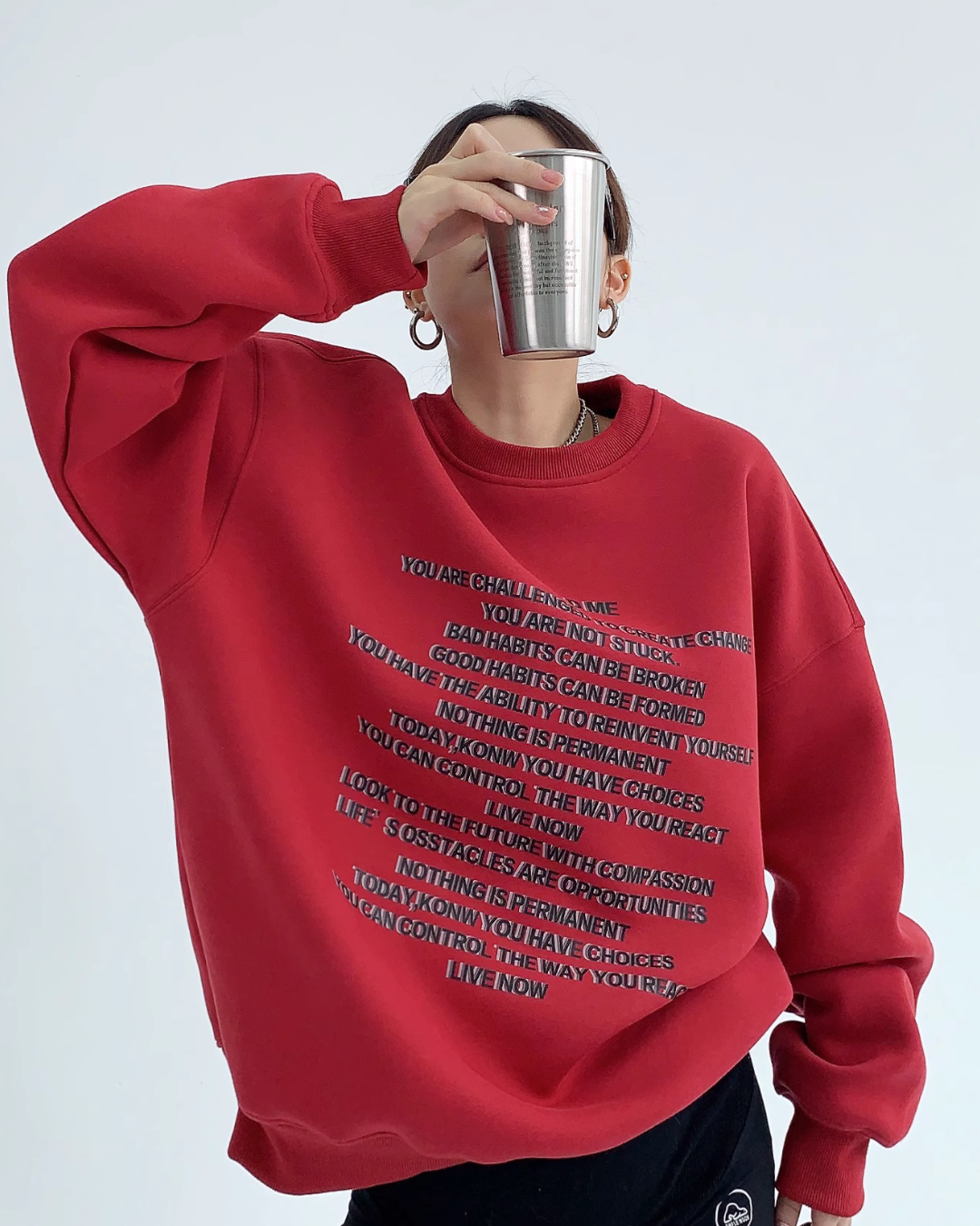 Letter Print Sweat Tops YLS0362