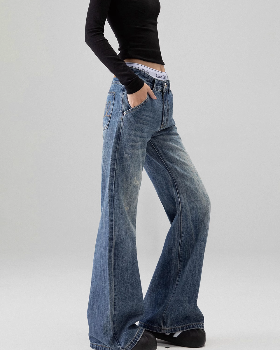 Flare Wide Denim Pants ICM0071