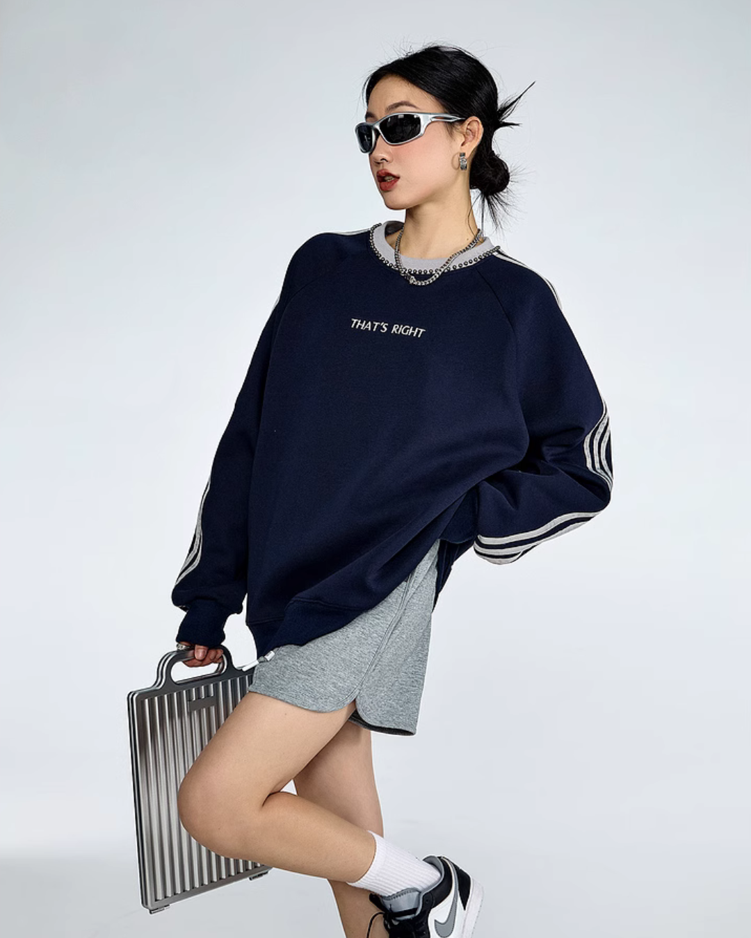 Vintage Striped Crew Neck Tops ICM0058