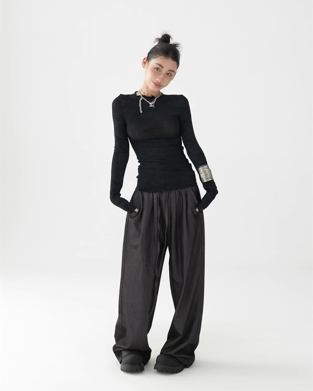 Tiedye Mesh Slim Long Sleeve Top ACS0250