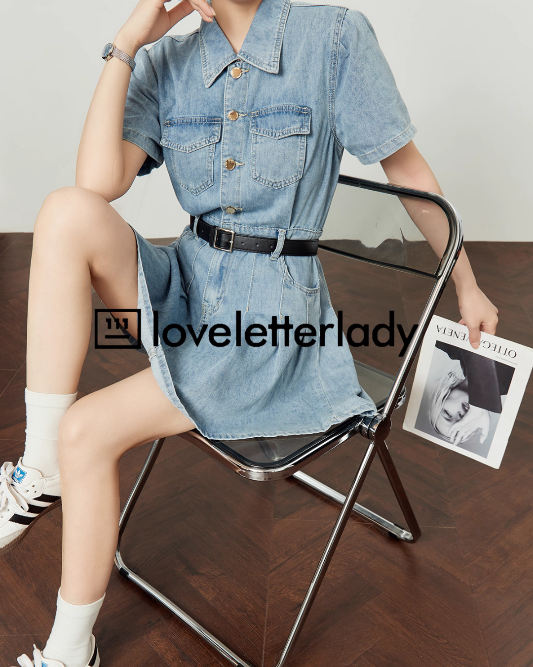 Denim Shirt Flare Dress LLA0508