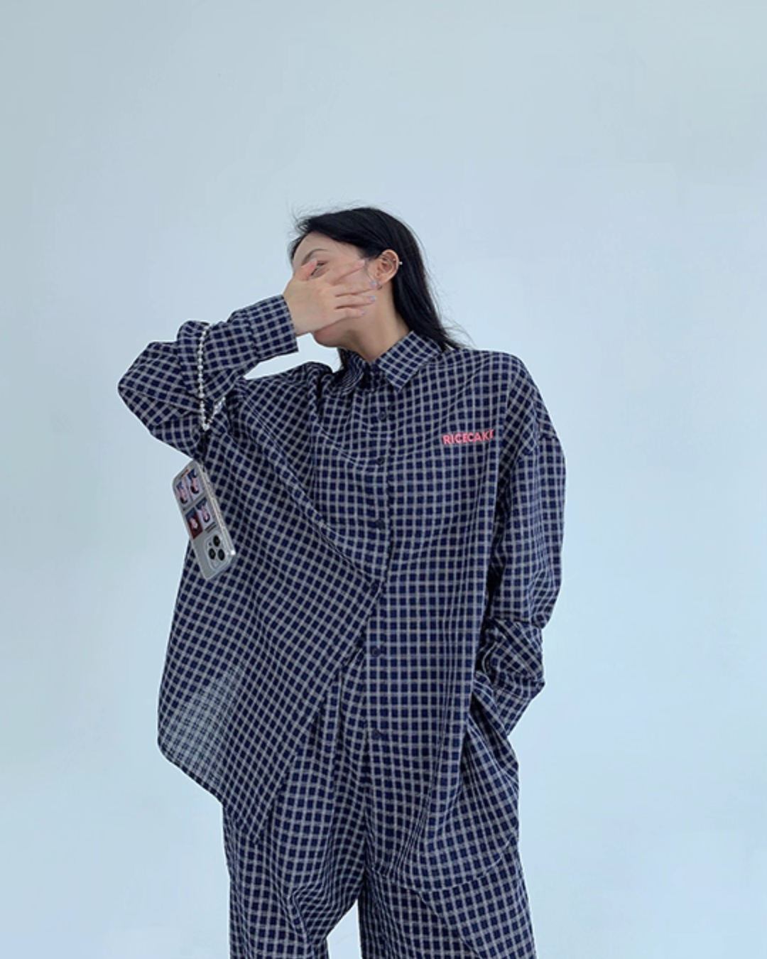 Plaid Long Sleeve Shirt / Loose Pants YLS0916