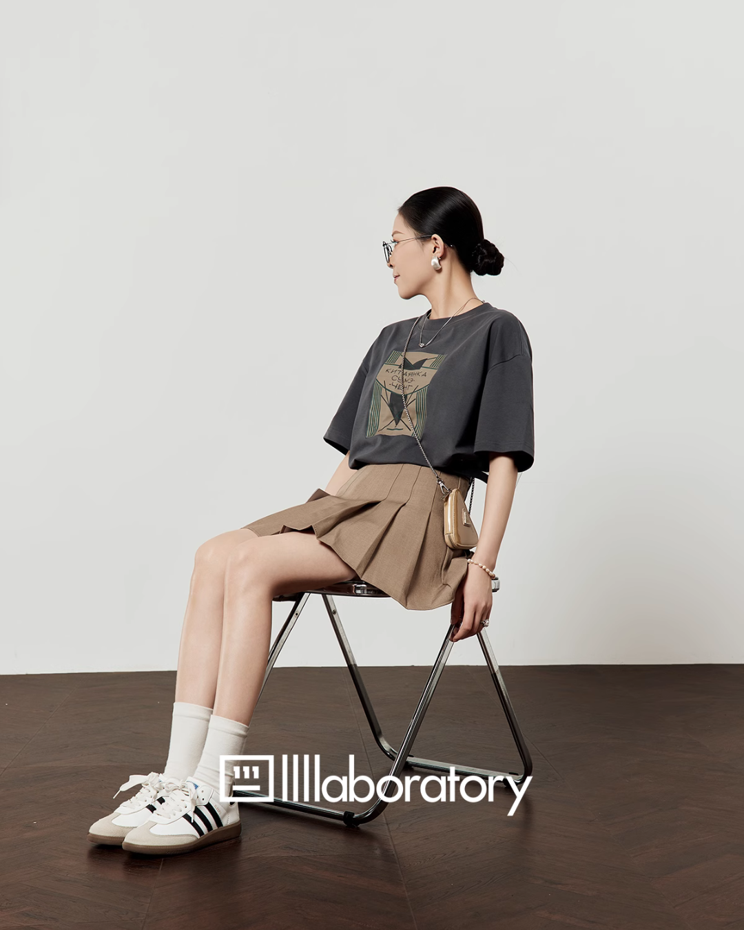 Dark Gray Print T-Shirt LLA0448