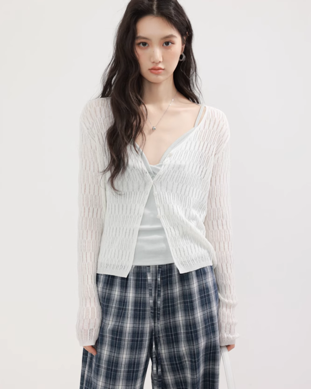 V-neck summer knit cardigan CHS0004