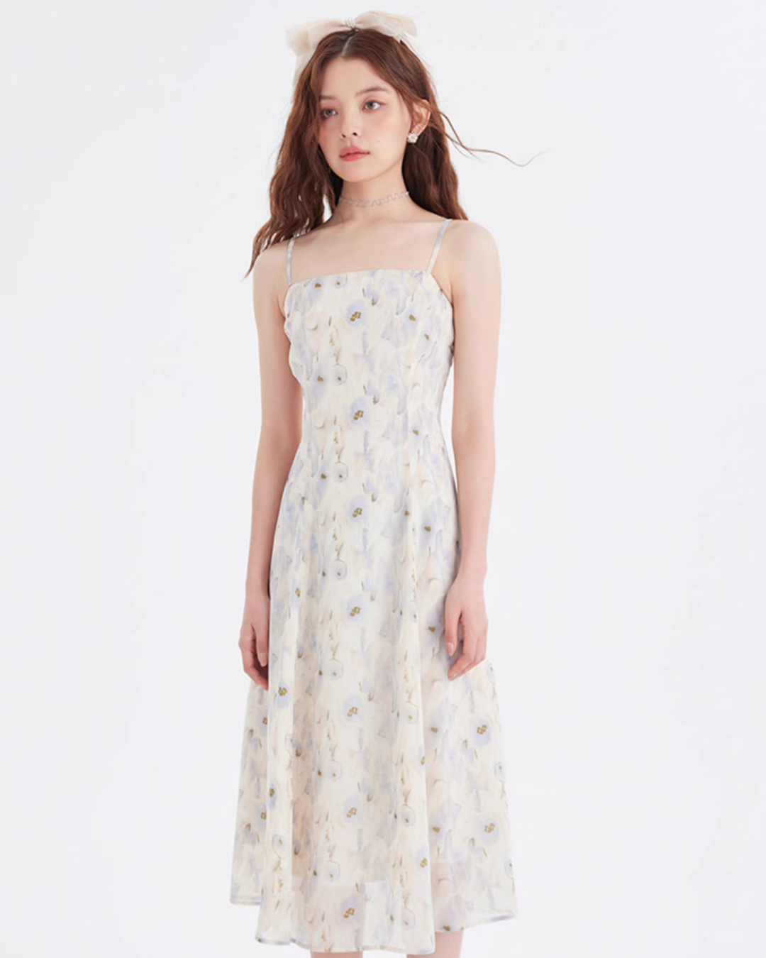 Sheer Floral Camisole Dress LSN0012