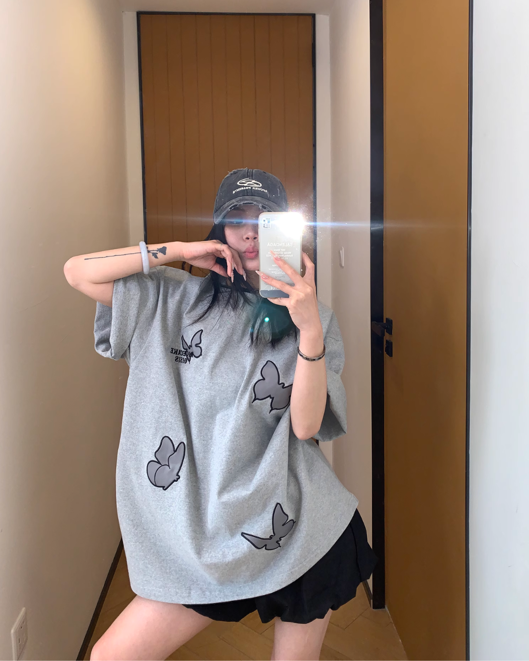 Butterfly Patch Short Sleeve T-Shirt YLS0836