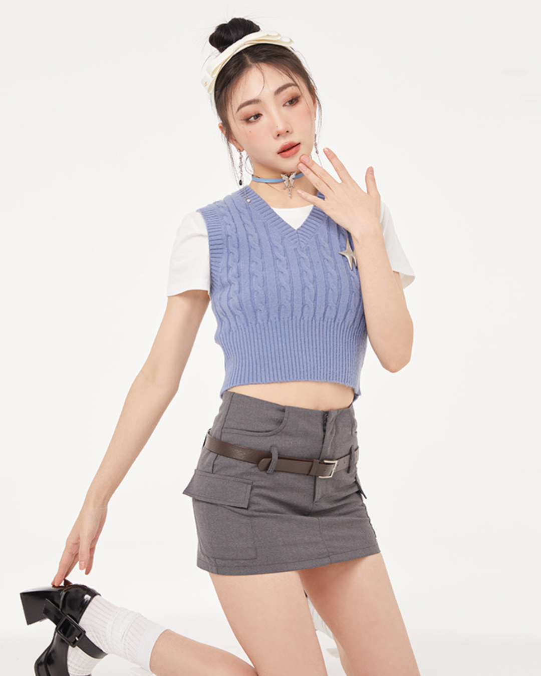 Korean Jacquard Knit Vest SPY0022