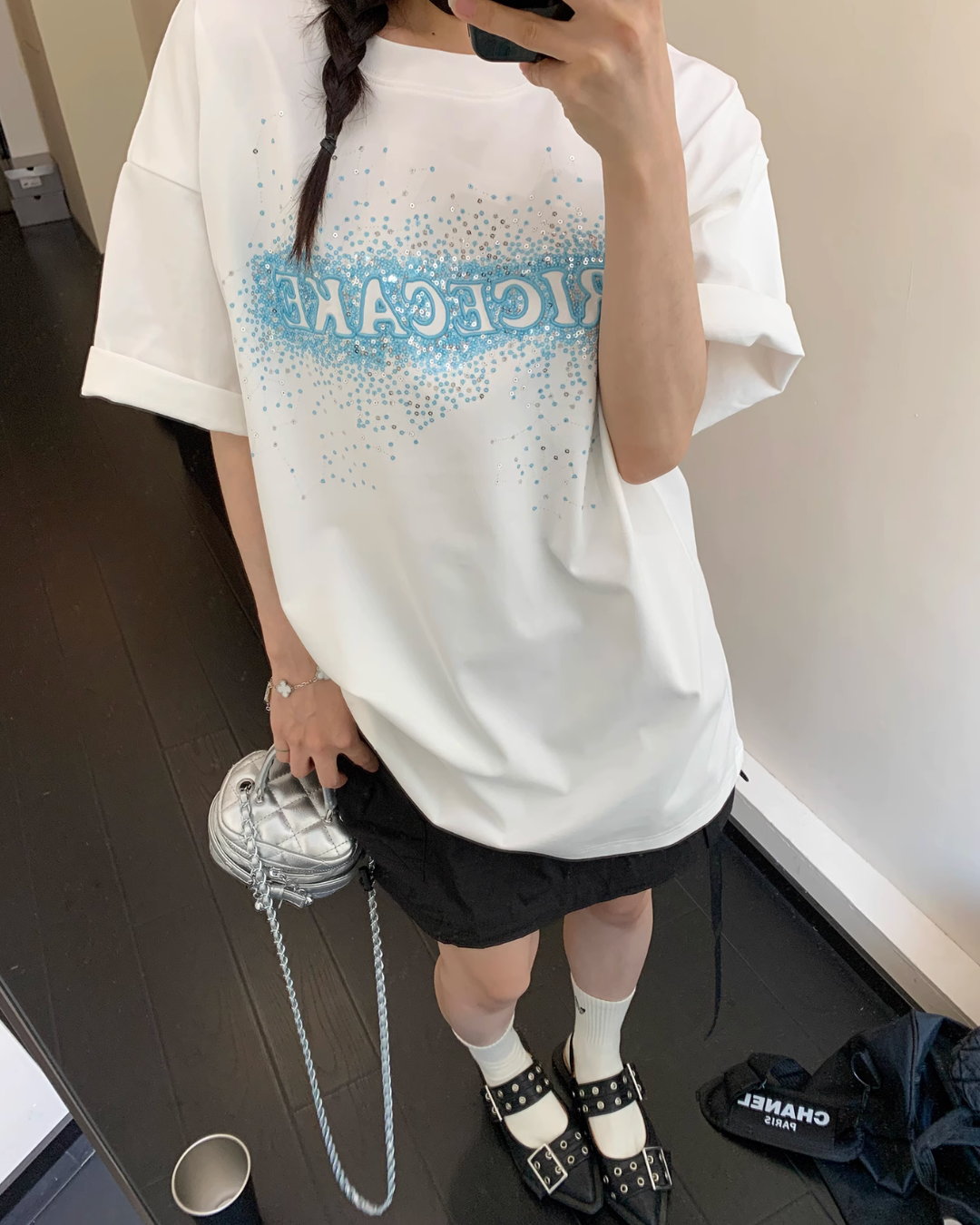 Glitter Logo Short Sleeve T-Shirt YLS0840
