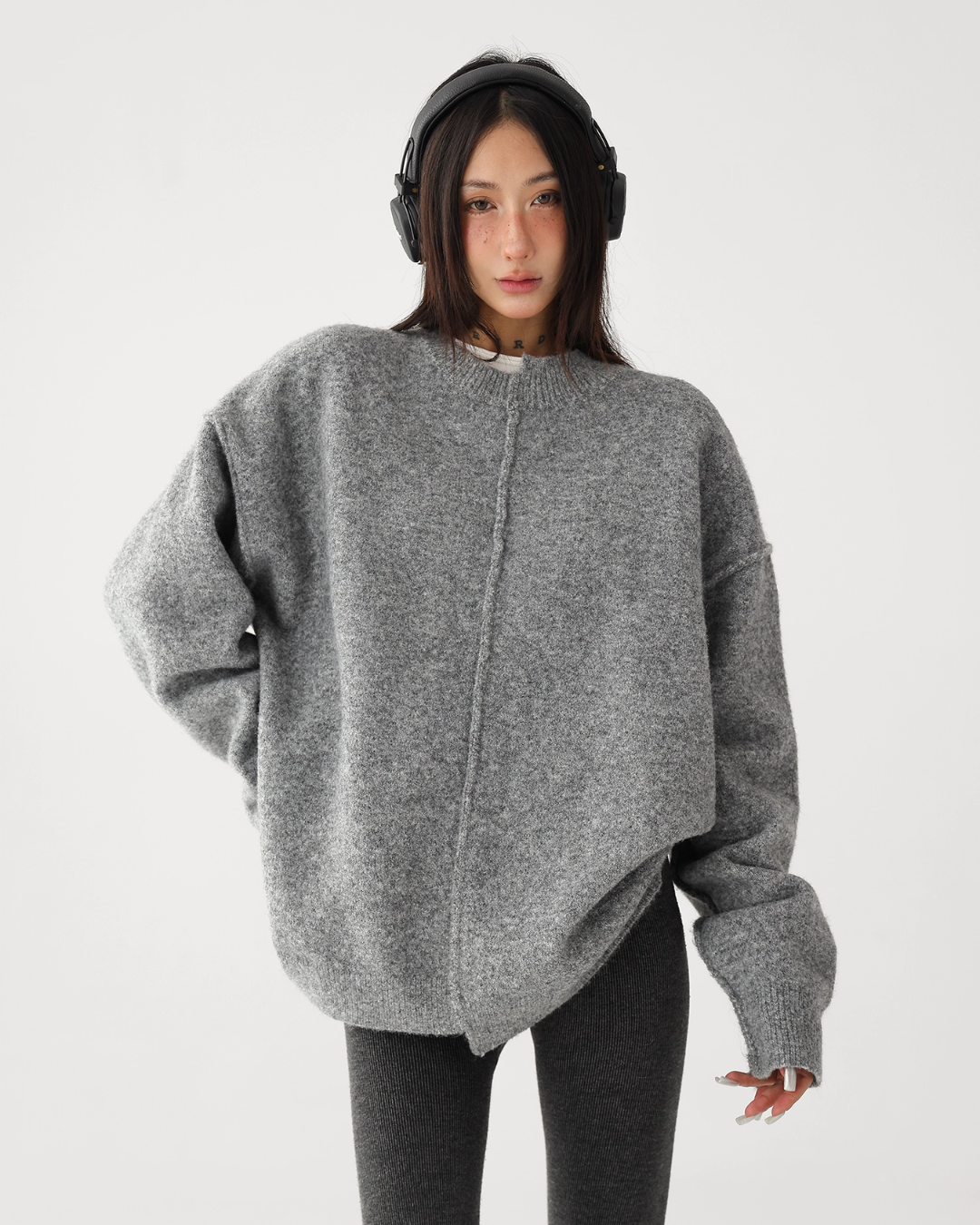 Round-Neck Pullover Knit / Scarf ACS0312