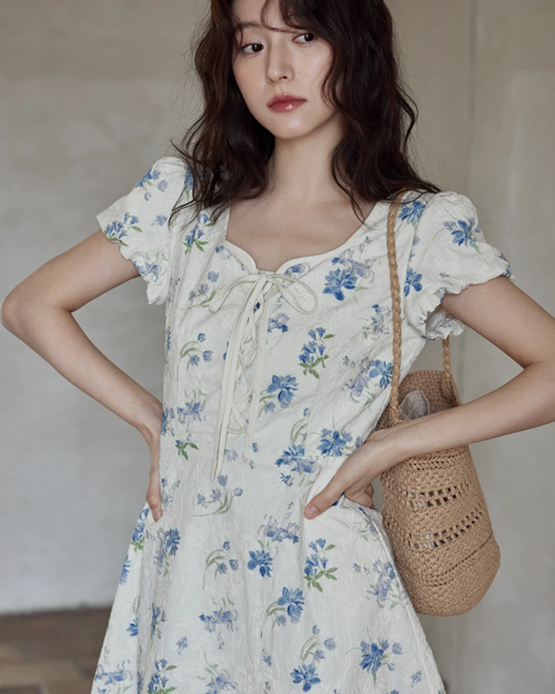 Puff Sleeve Floral Mini Dress SMS0021