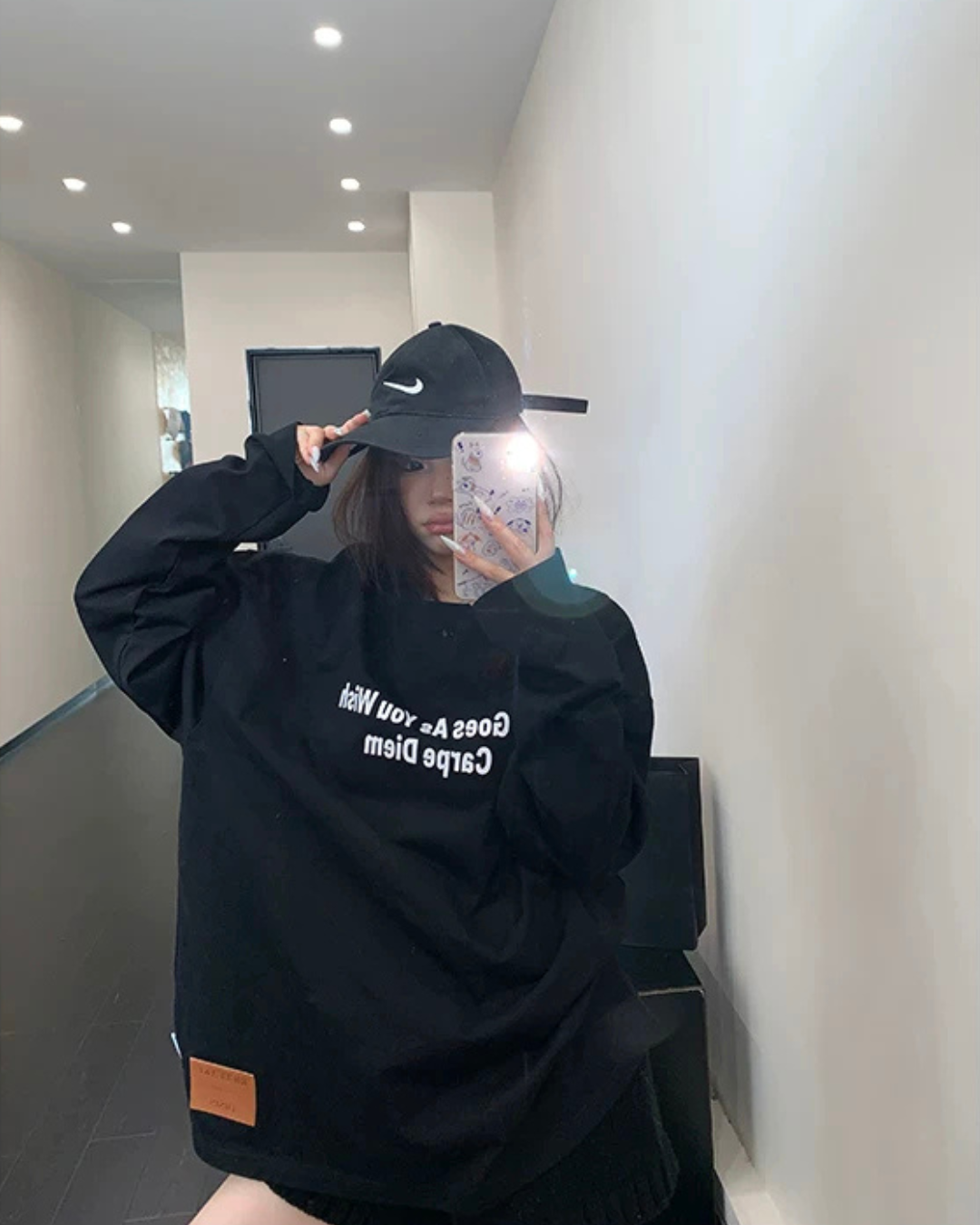 Logo Oversized Long-Sleeve T-Shirt YLS1061
