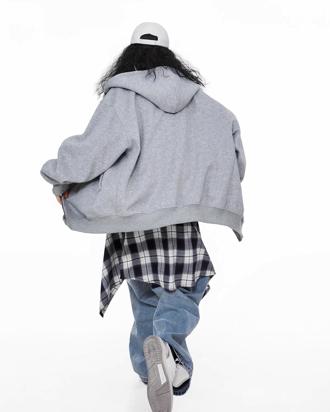 Oversized Drawstring Full Zip Hoodie ICM0073