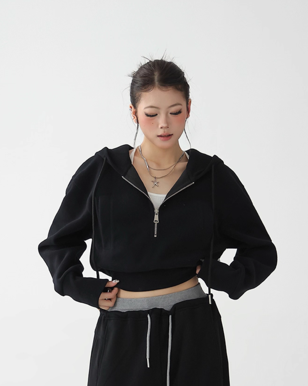 Half Zip Hoodie / Wide Sweatpants ACS0285