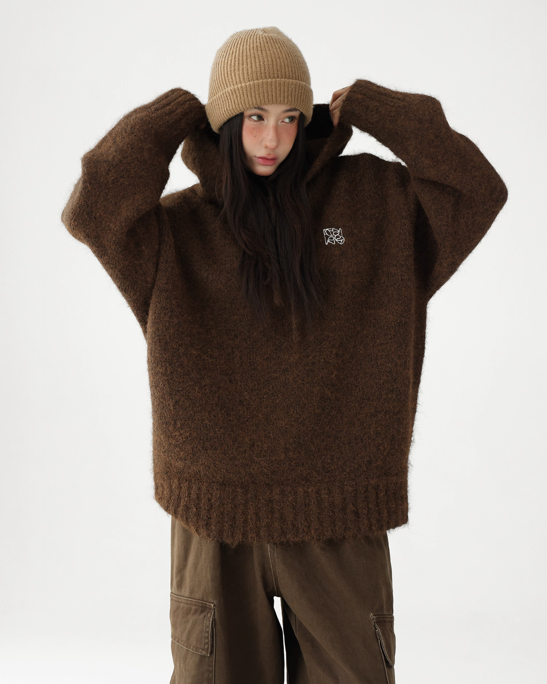 Wool Knit Hoodie Pullover ACS0317
