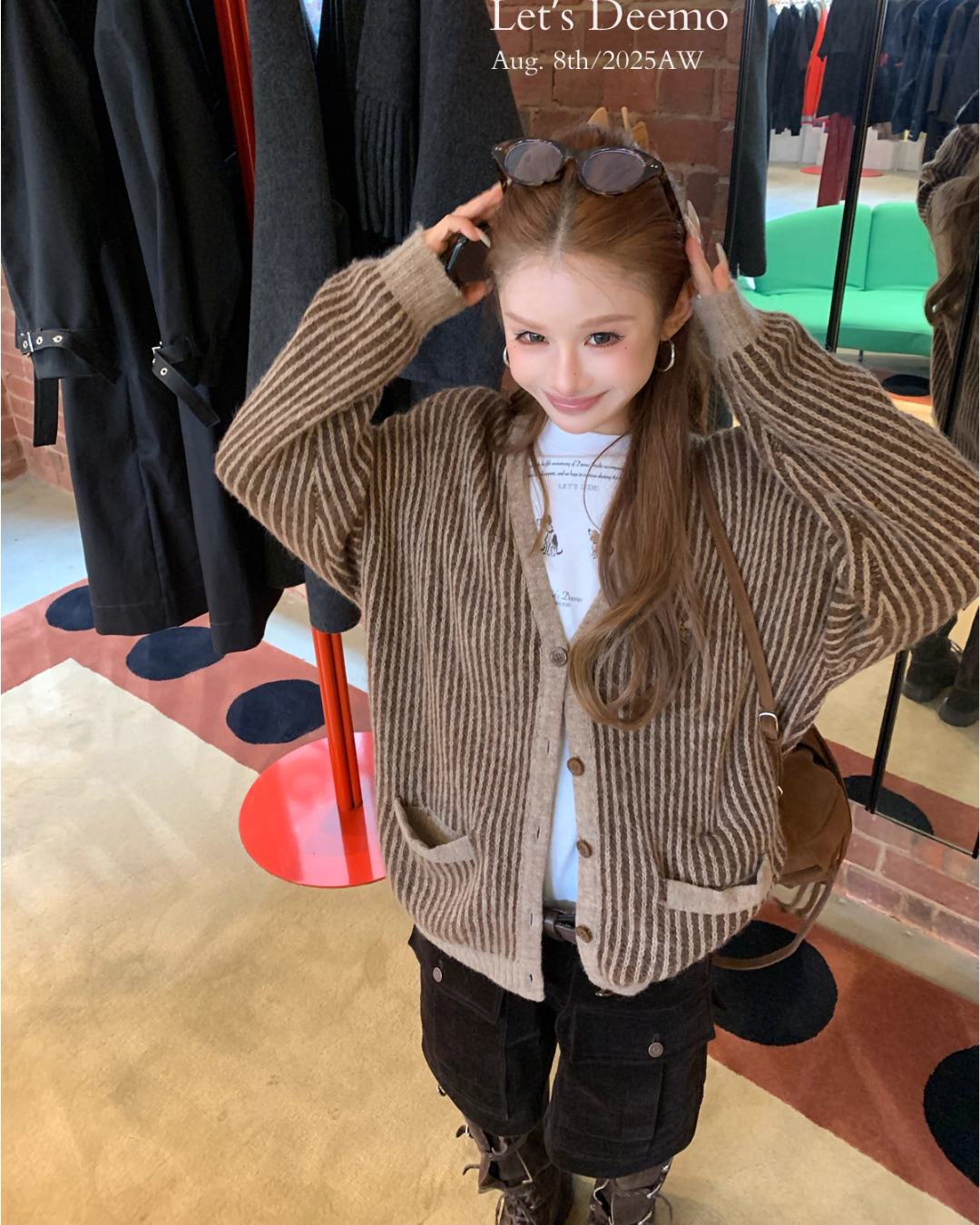 V-Neck Striped Cardigan DEM0017