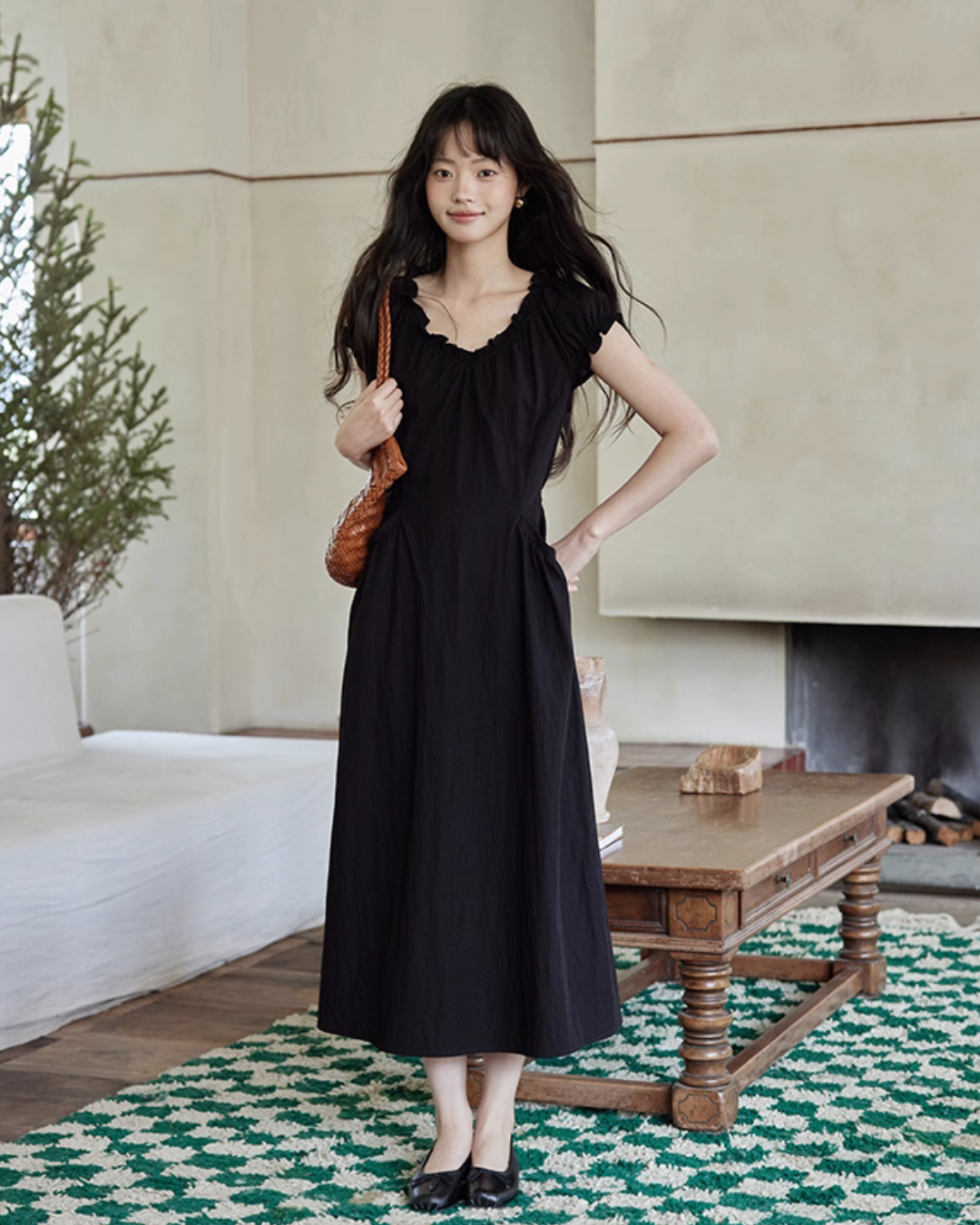 Puff Sleeve Long Dress SMS0023
