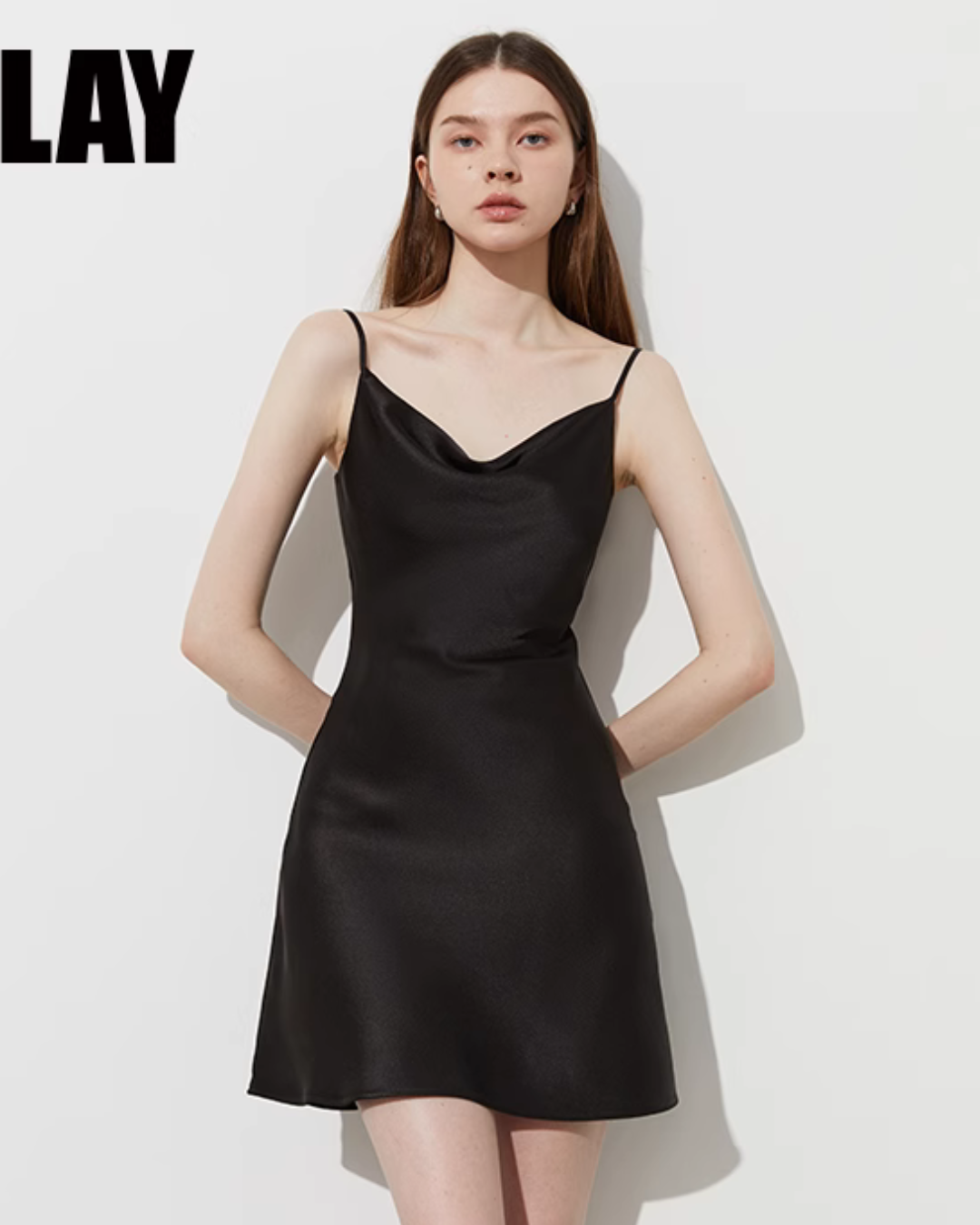 Satin Flare Strap Dress DPY0003