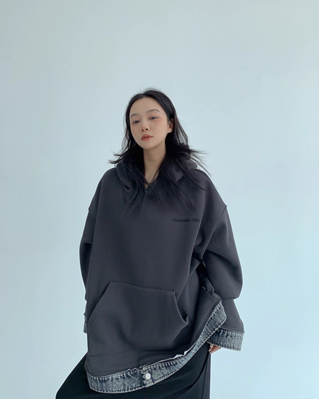 Layered-Style Sweatshirt Hoodie YLS0954