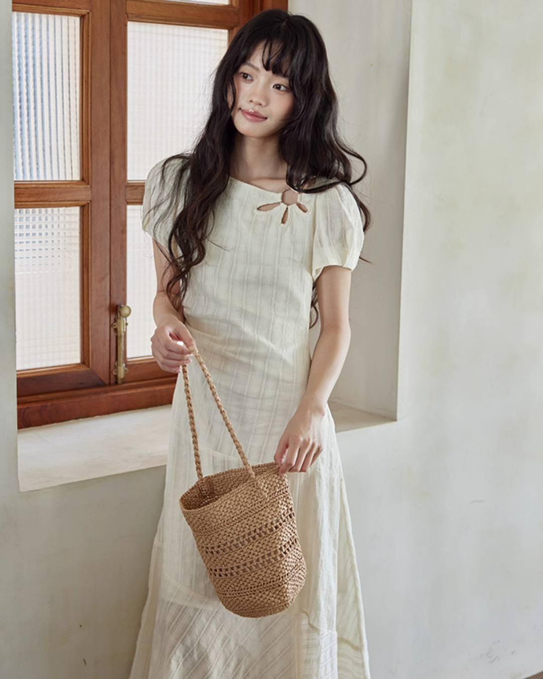 Cotton Apricot Long Dress SMS0026