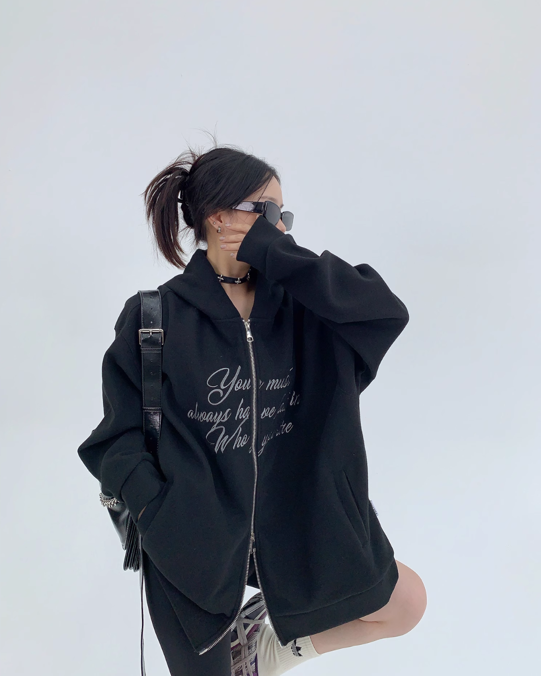 Double Zipper Logo Hoodie YLS0350
