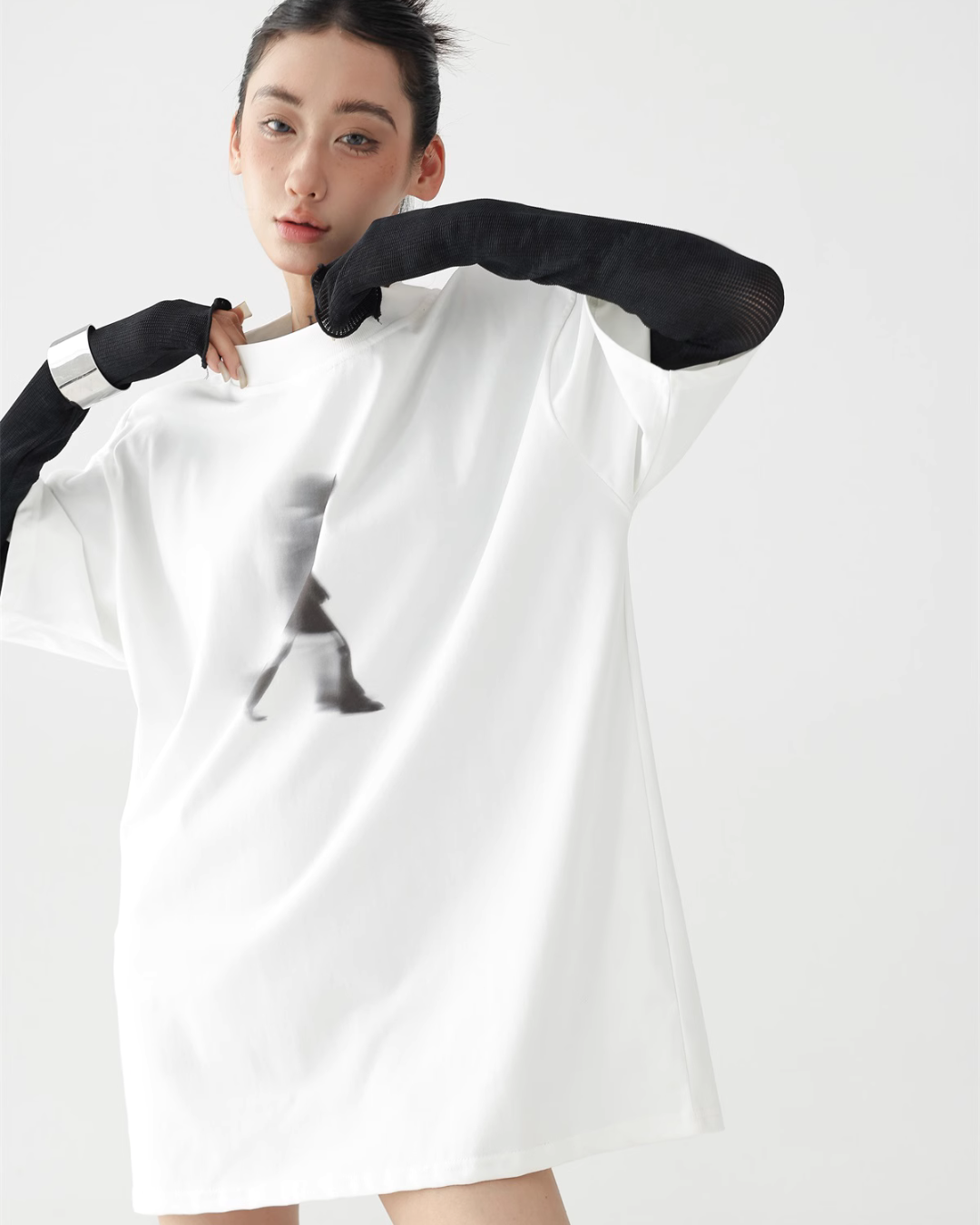 Tiedye Mesh Slim Long Sleeve Top ACS0250