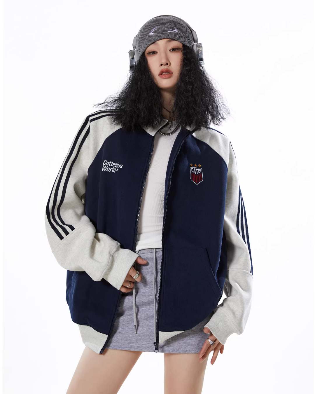 Color Blocked Side Line Track Jacket ICM0060