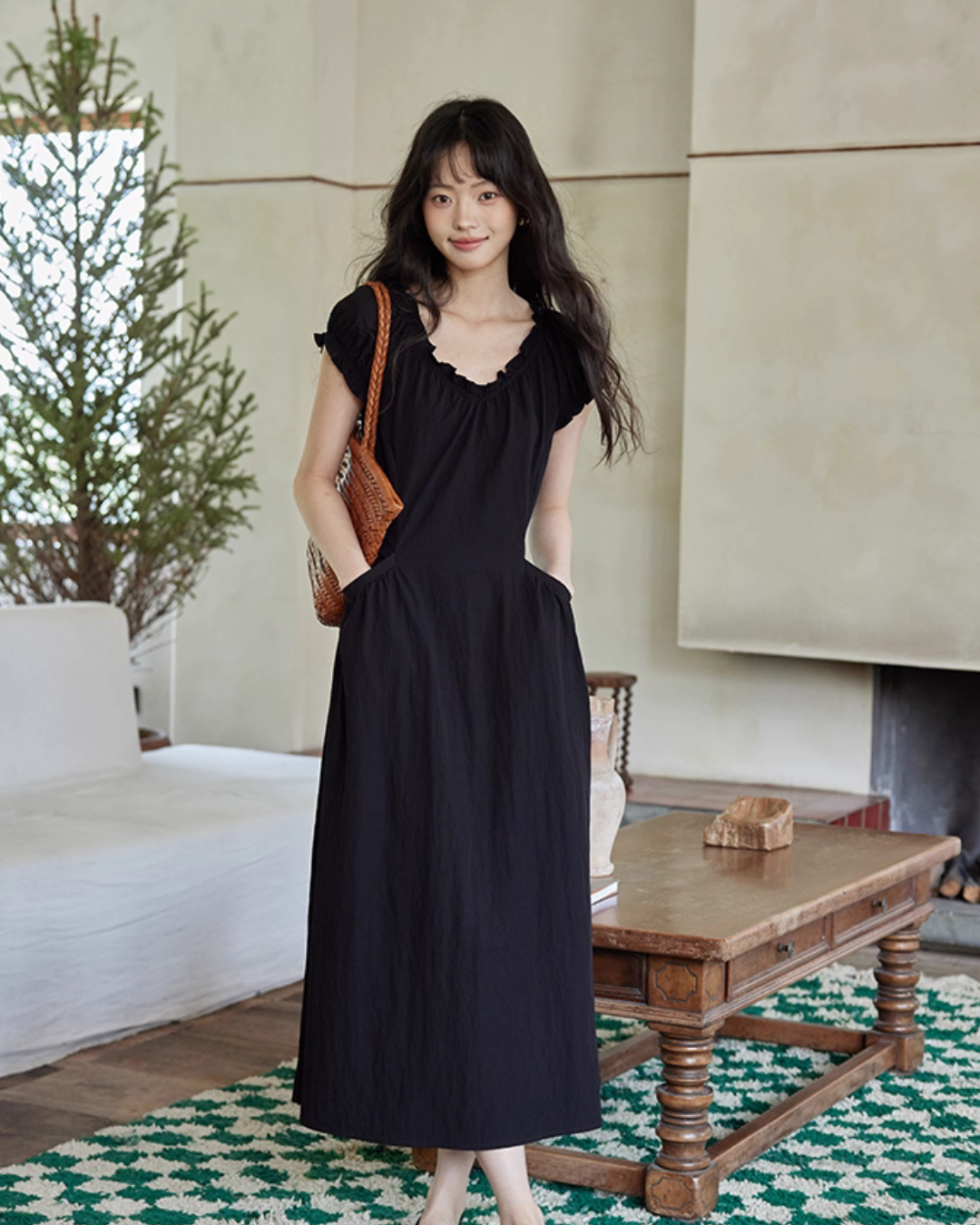 Puff Sleeve Long Dress SMS0023
