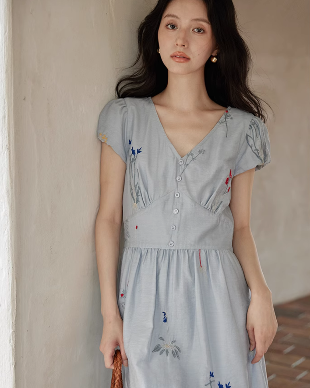 V-Neck Floral Flare Dress SMS0005