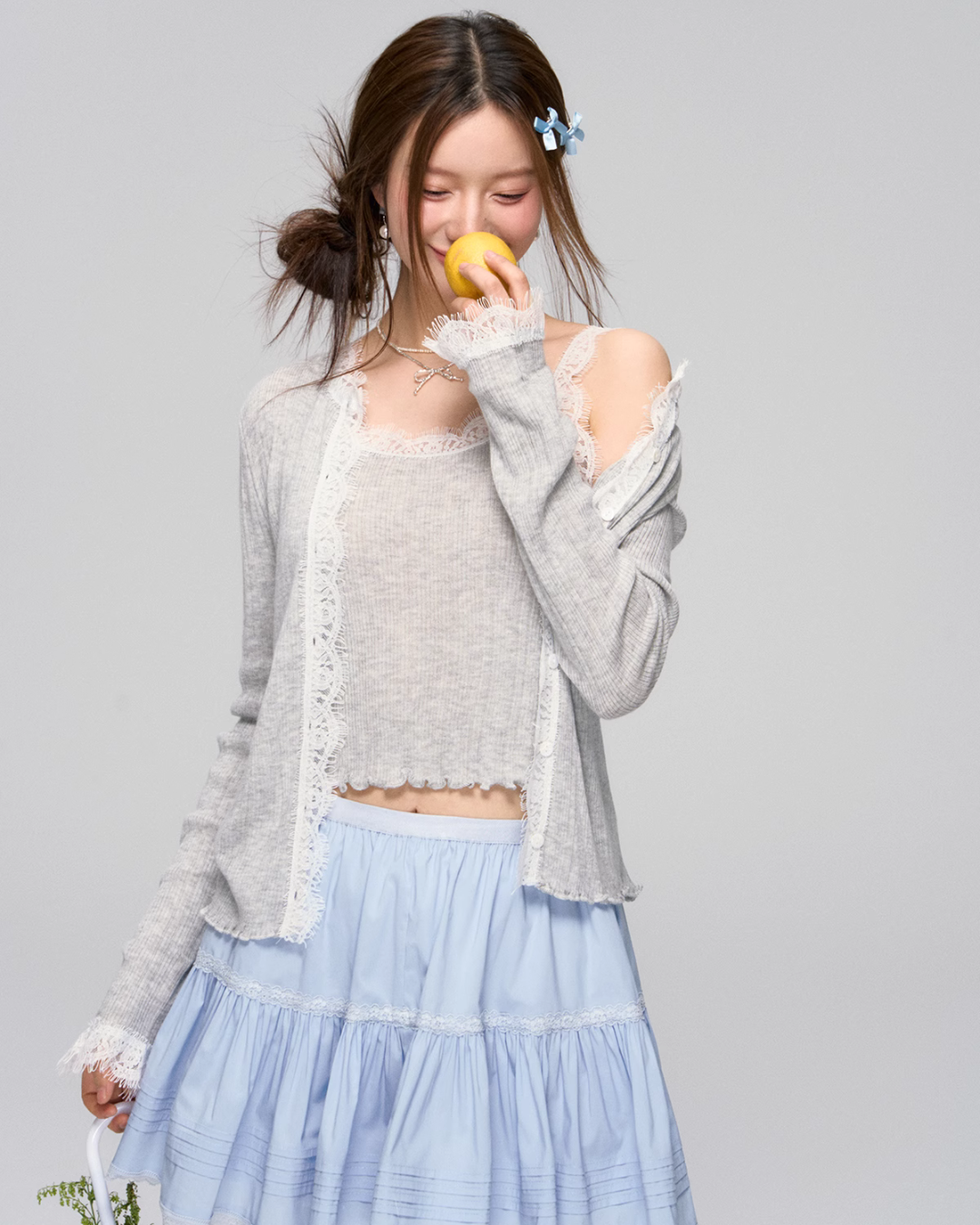 Lace Knit Cardigan / Lace Camisole ASG0031