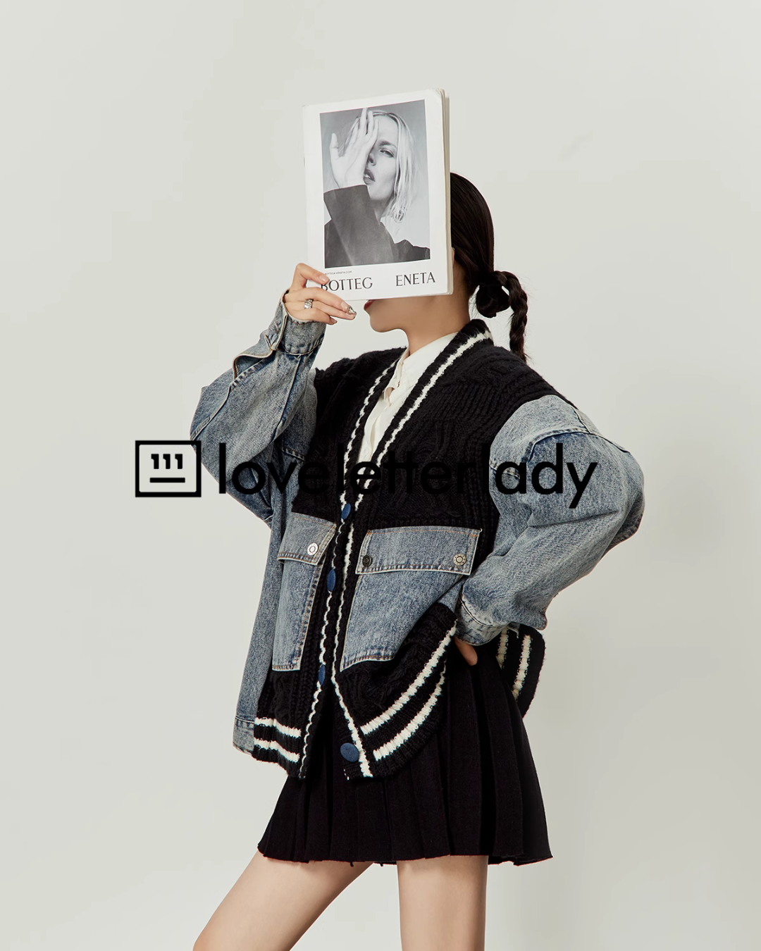 Vintage Stitched Denim Knit Jacket LLA0407