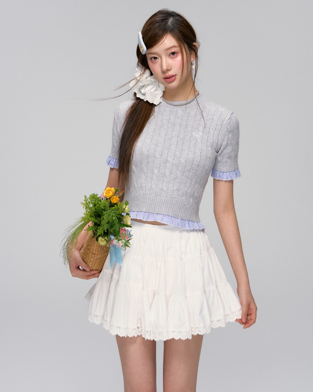 Cable Short Sleeve Knit ASG0027