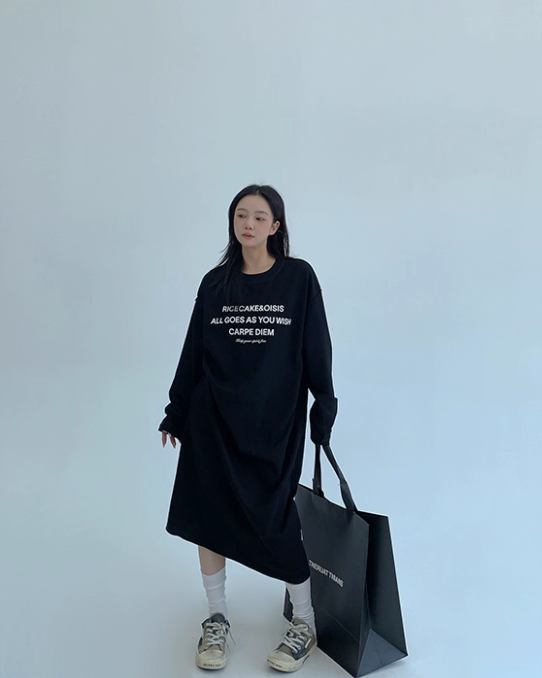 Logo Print Oversized Dress YLS0931