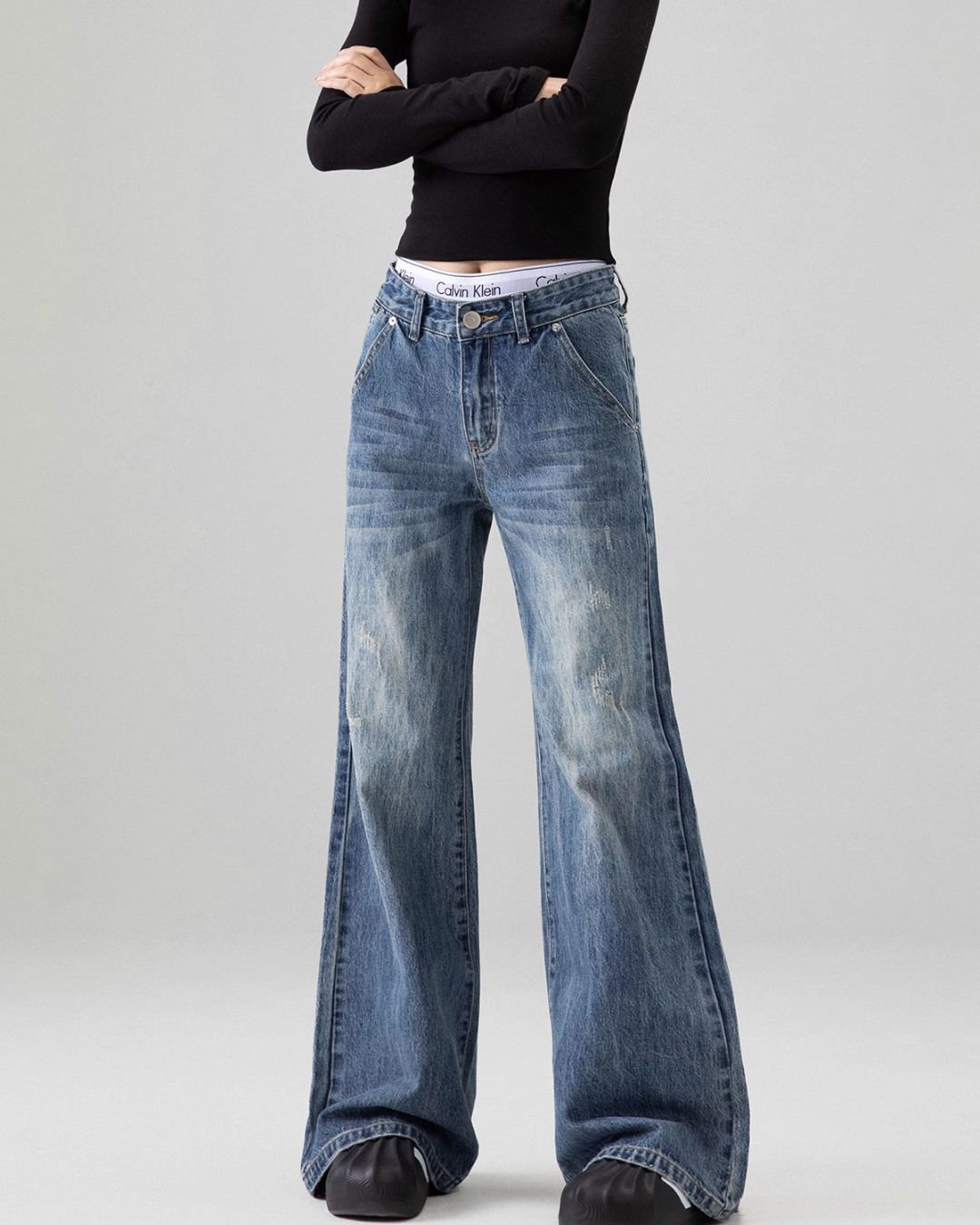 Flare Wide Denim Pants ICM0071