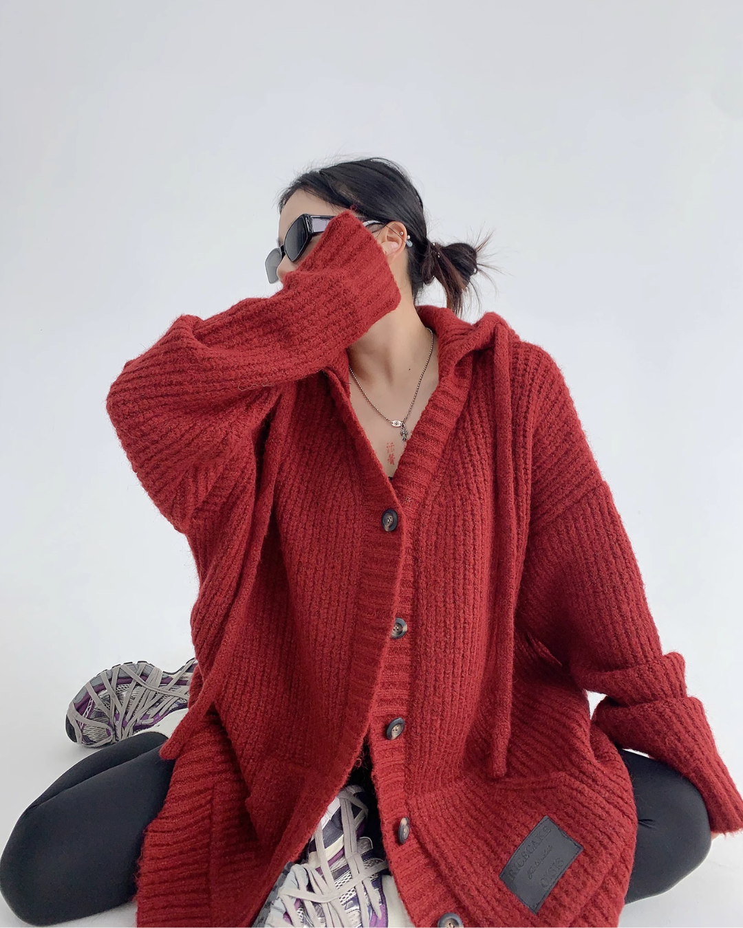 Hooded Knit Cardigan YLS0488