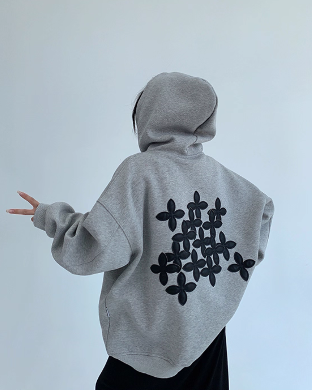 Flower Motif Sweatshirt Hoodie YLS0962