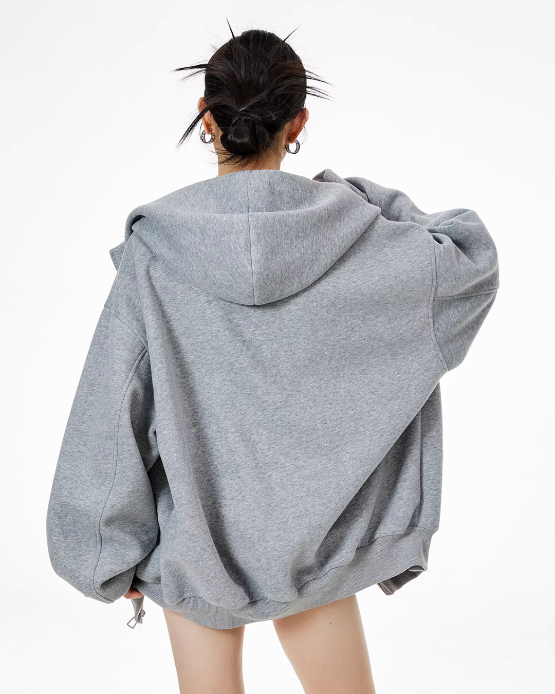 Retro Plaid Stitched Zip Hoodie ICM0069