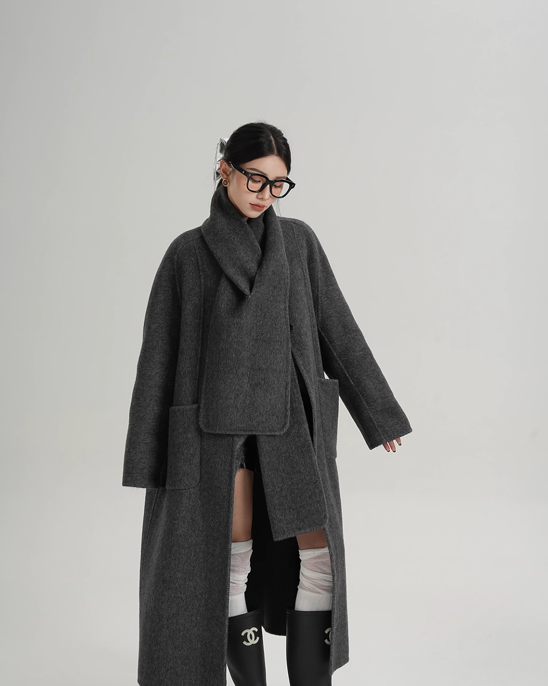 Collarless Long Coat SRS0314