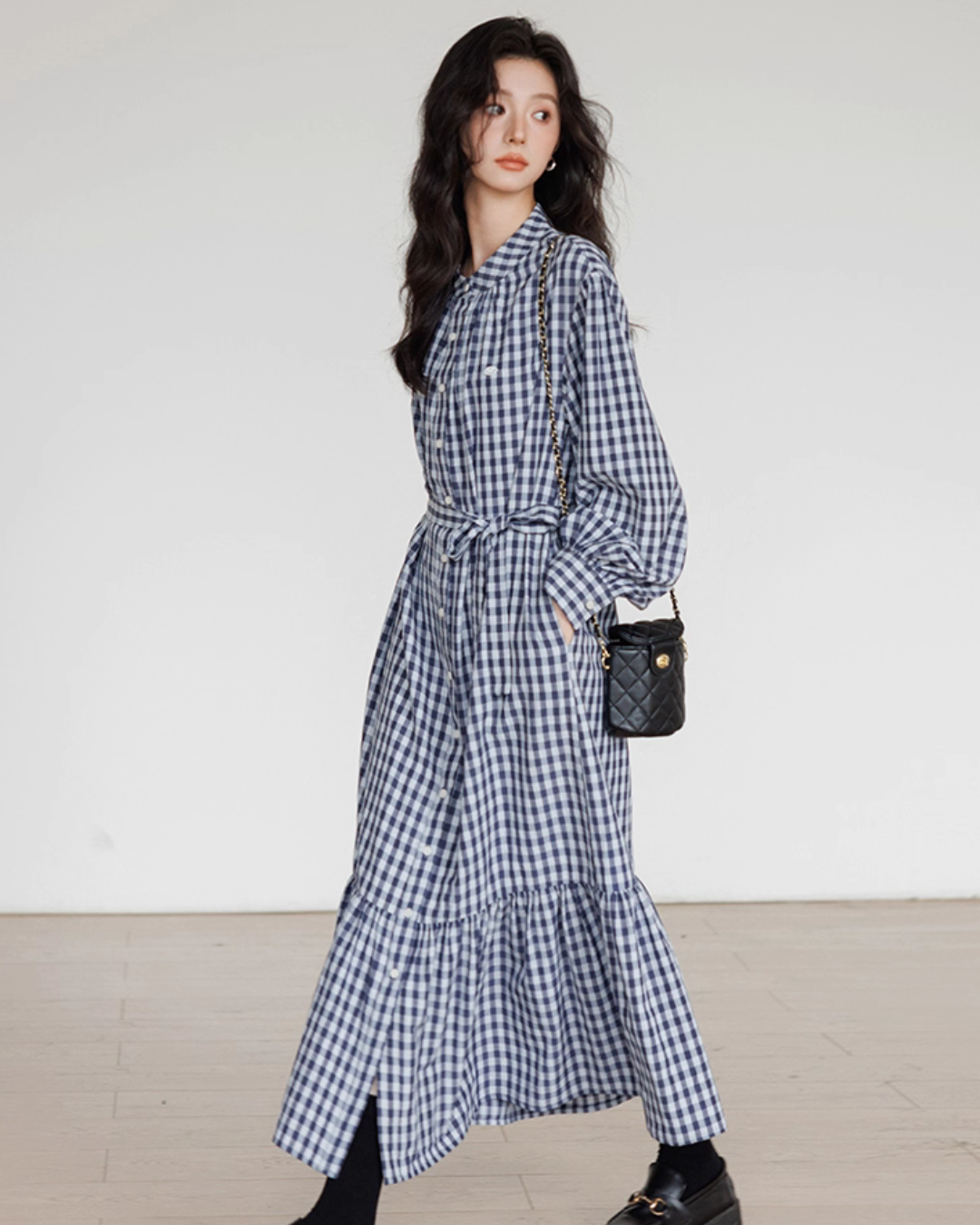 Ribbon Gingham Check Dress VAS0145