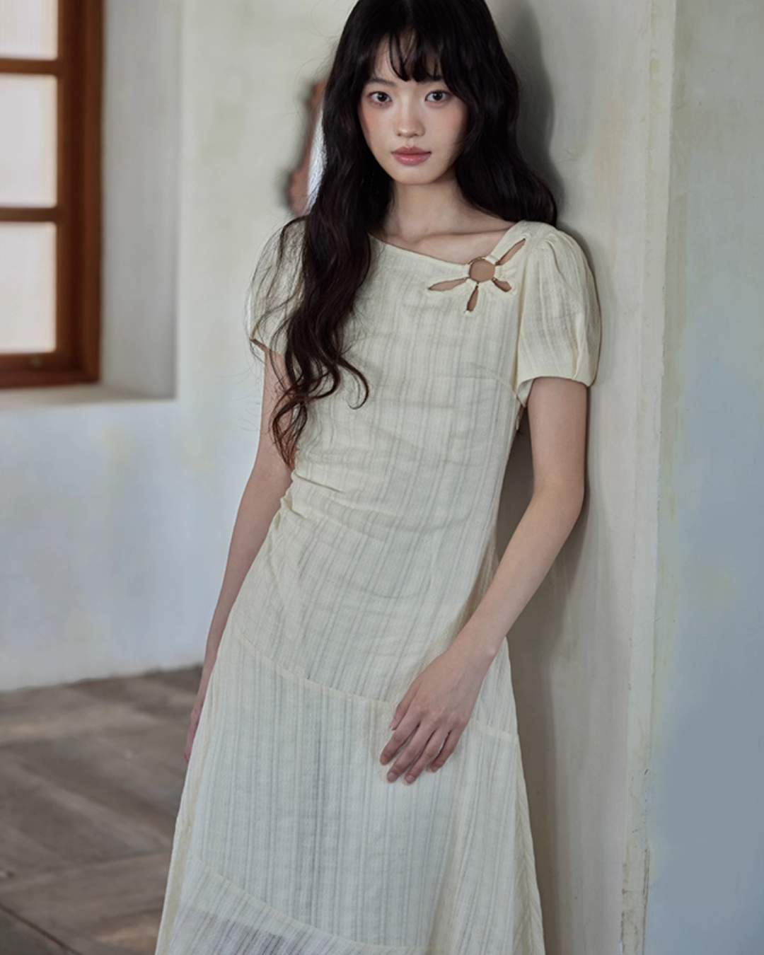 Cotton Apricot Long Dress SMS0026