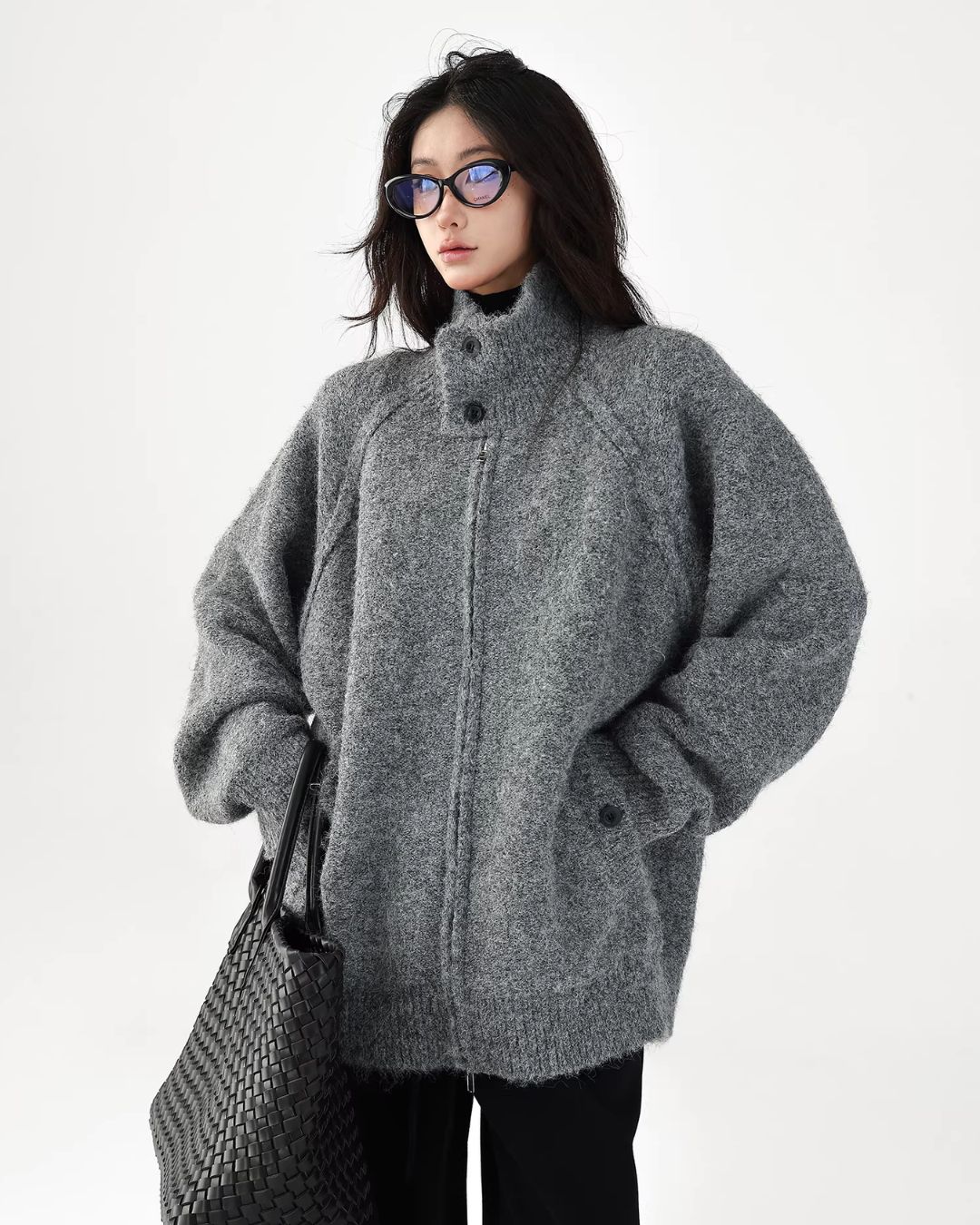 Stand Collar Knit Jacket ACS0352