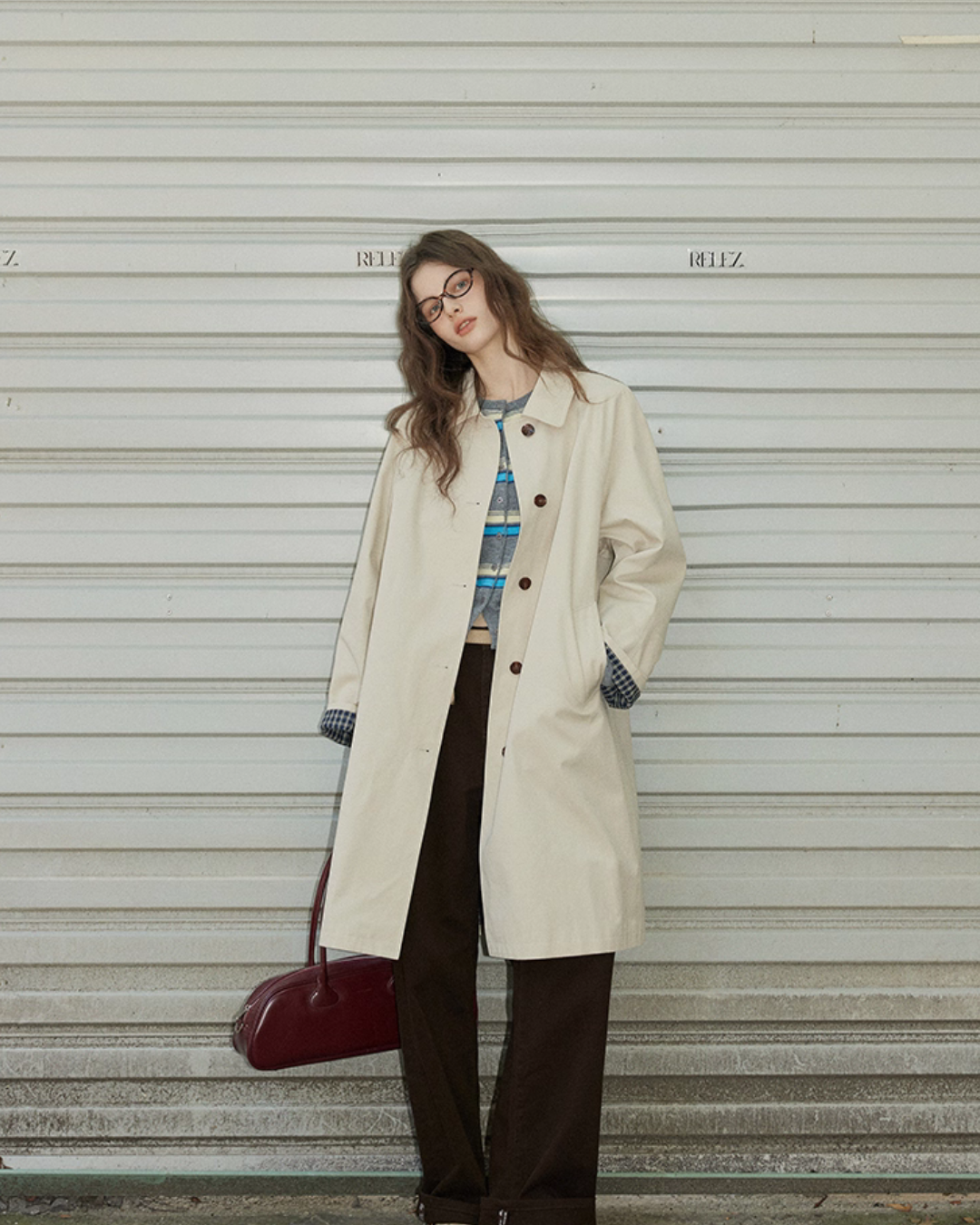 Paid Collar Long Coat RLZ0017