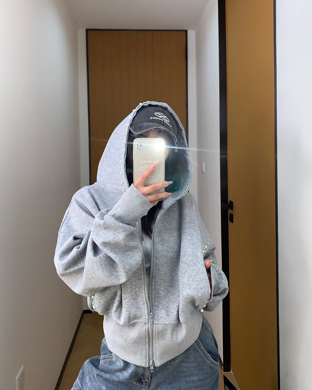 Pearl Cropped Hood Jacket YLS0832