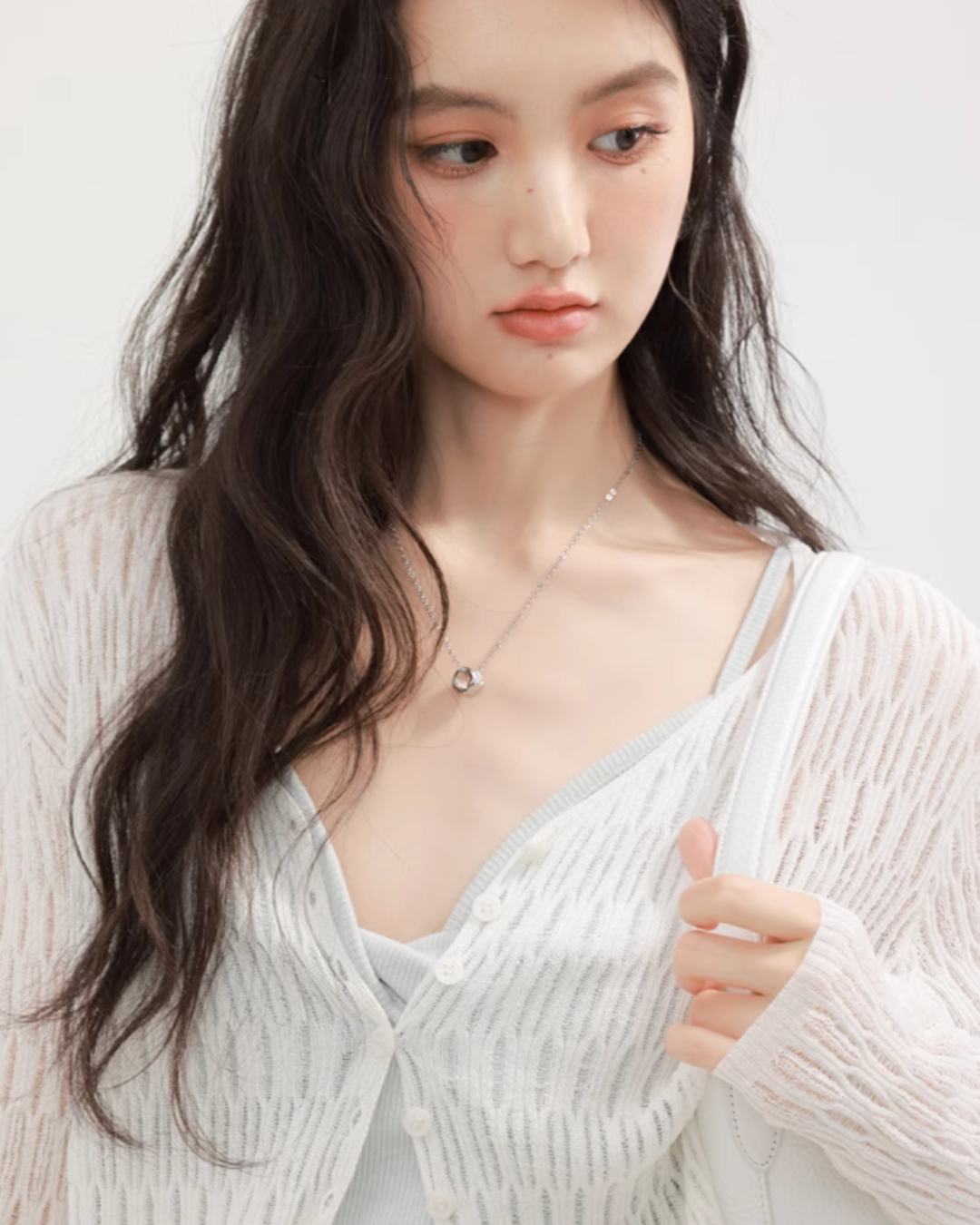 V-neck summer knit cardigan CHS0004