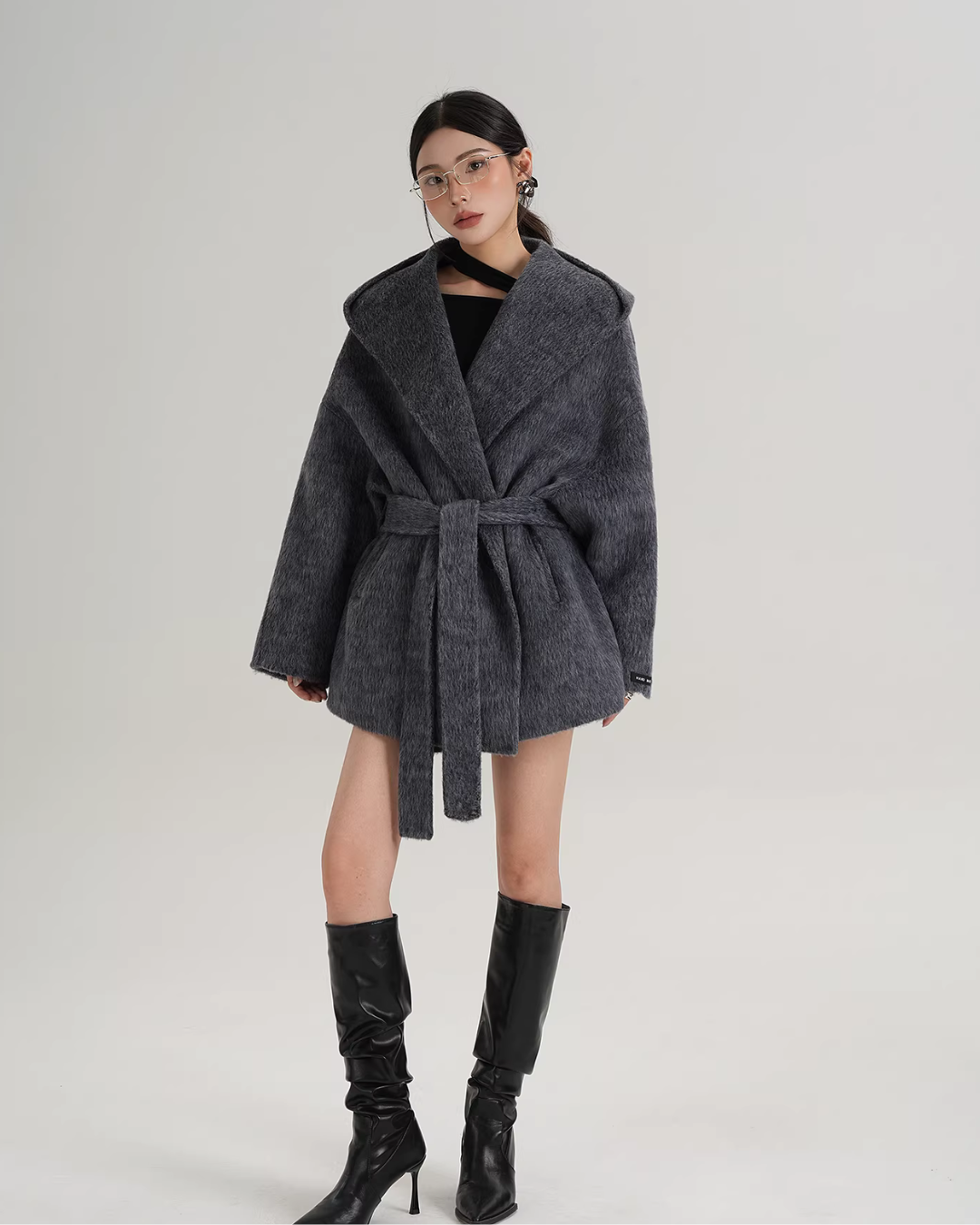 Open Collar Long Coat SRS0414